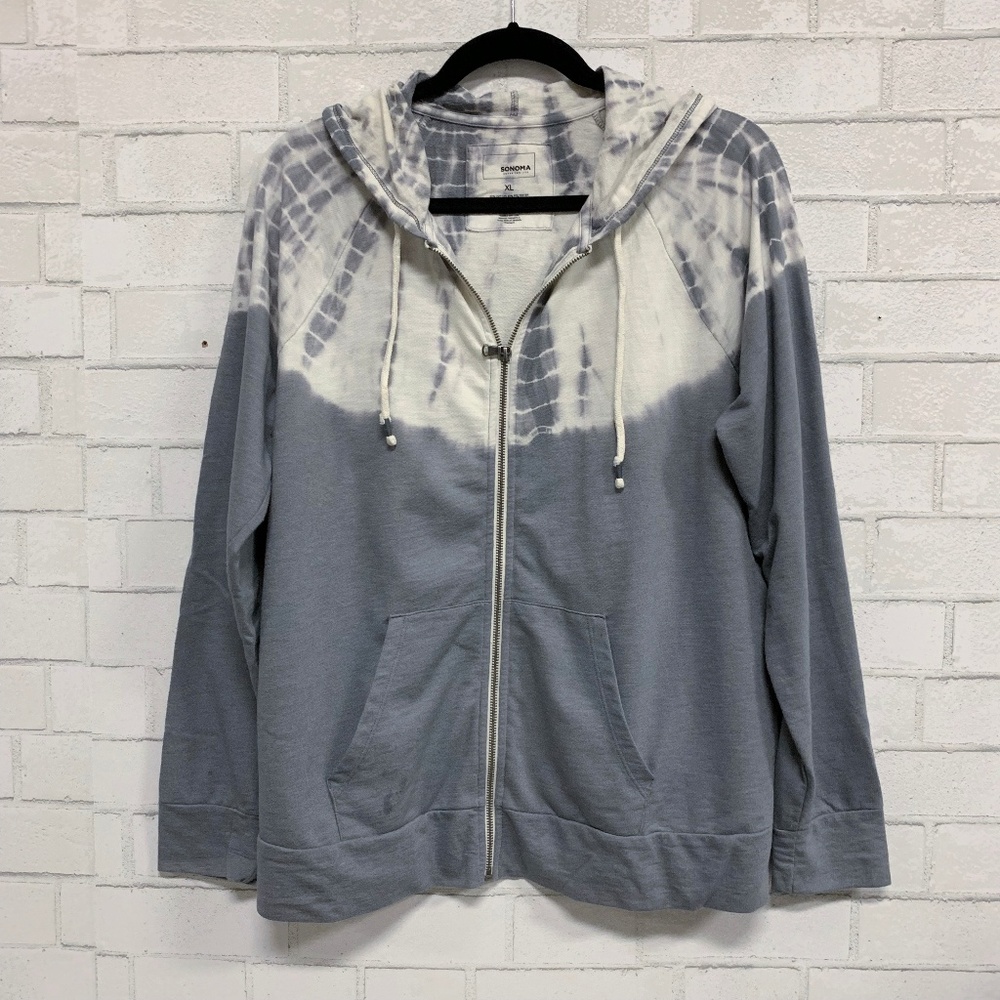 Sonoma Tie Dye Zip Cardigan Sweater - XL